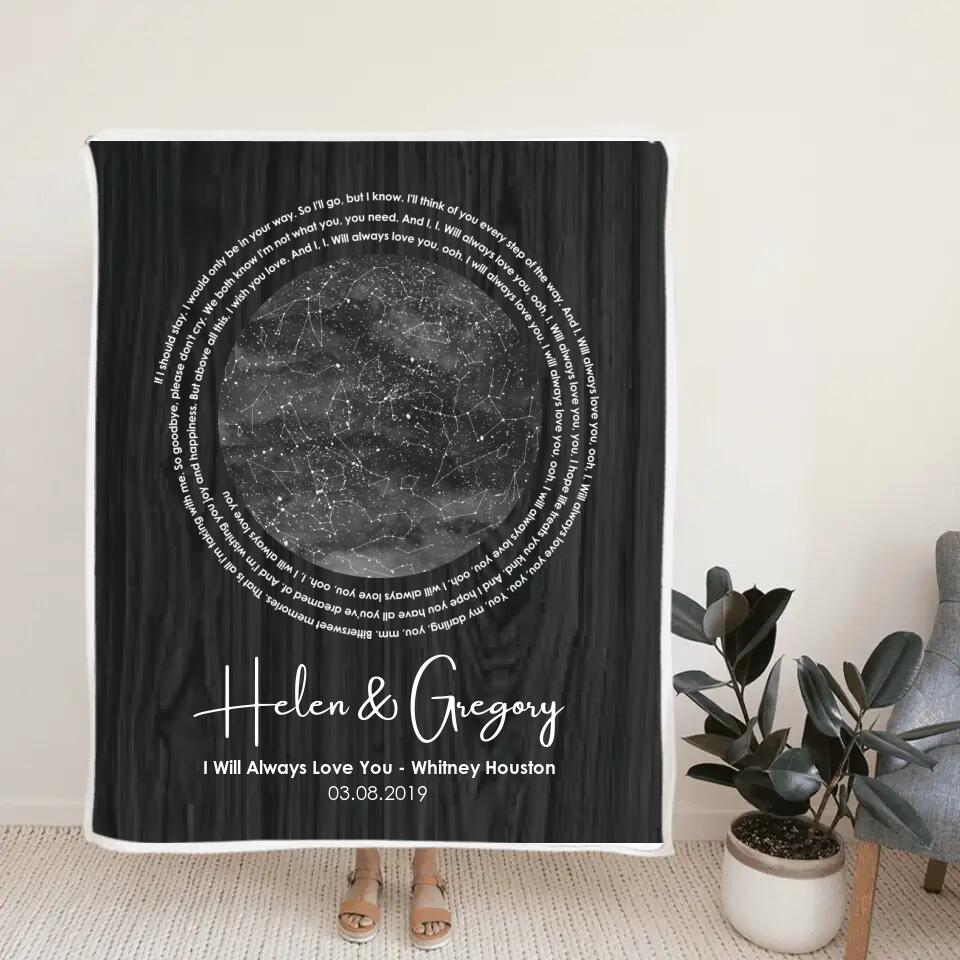 I Will Always Love You - Personalized Star Map Blanket - Best Gift For Him/Her On Christmas Anniversary - 210ICNLNBL104
