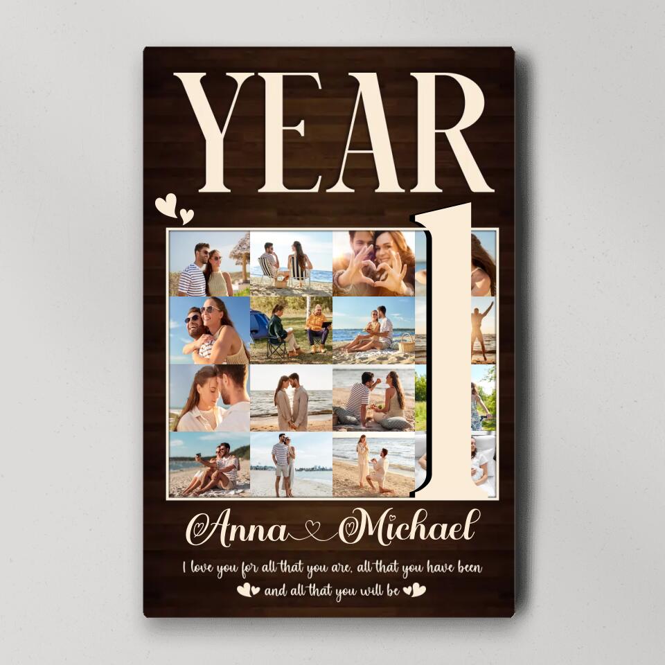 1 Year I Love You For All That You Are Custom Canvas Poster 1 Year Anniversary Gift For Couples