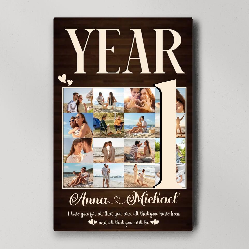 1 Year I Love You For All That You Are Custom Canvas Poster 1 Year Anniversary Gift For Couples