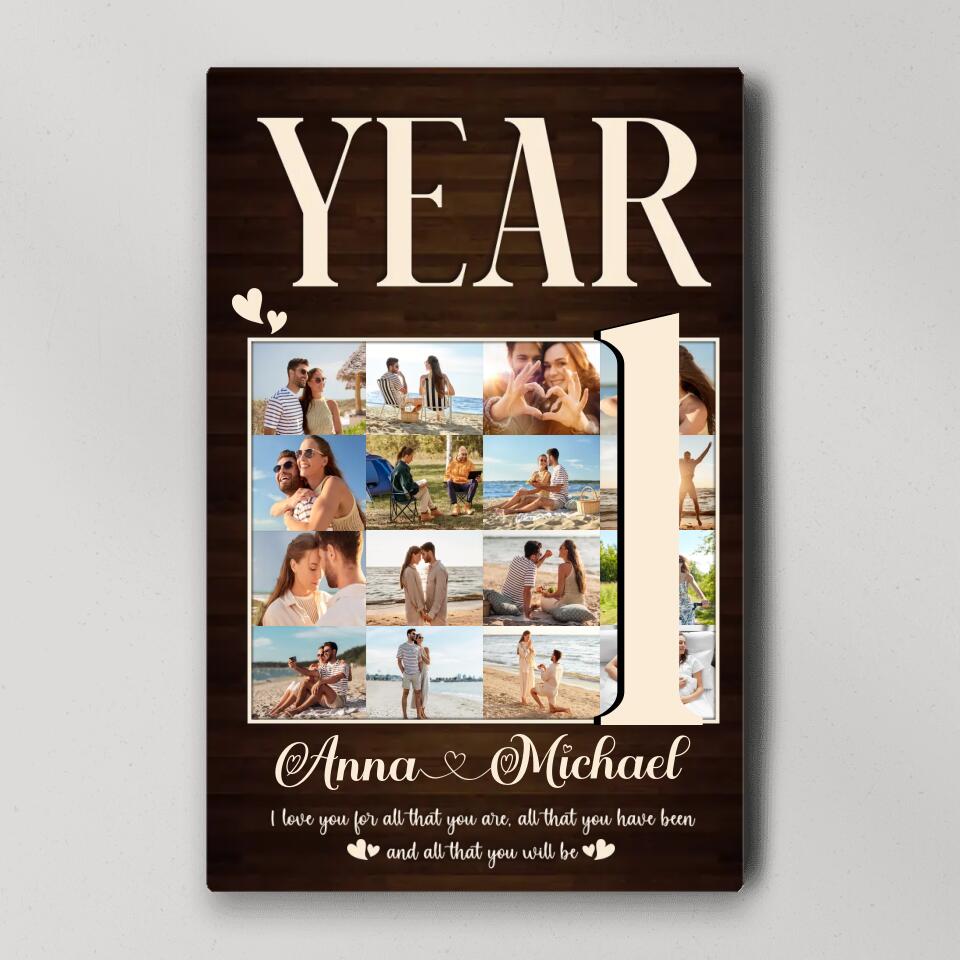 1 Year I Love You For All That You Are Custom Canvas Poster 1 Year Anniversary Gift For Couples
