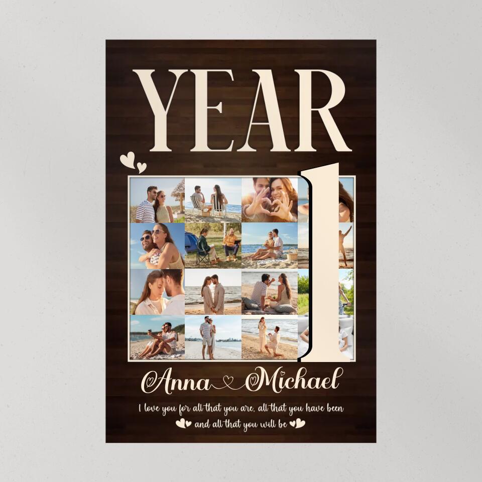 1 Year I Love You For All That You Are Custom Canvas Poster 1 Year Anniversary Gift For Couples