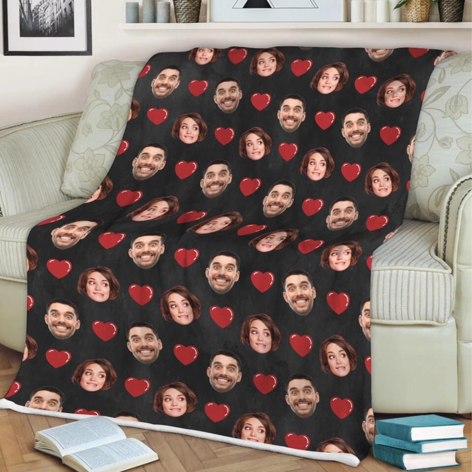 Custom Face And Pattern - Personalized Blanket - Best Gifts for Him Her Friends On Birthdays Anniversaries Christmas - 210IHPBNBL467
