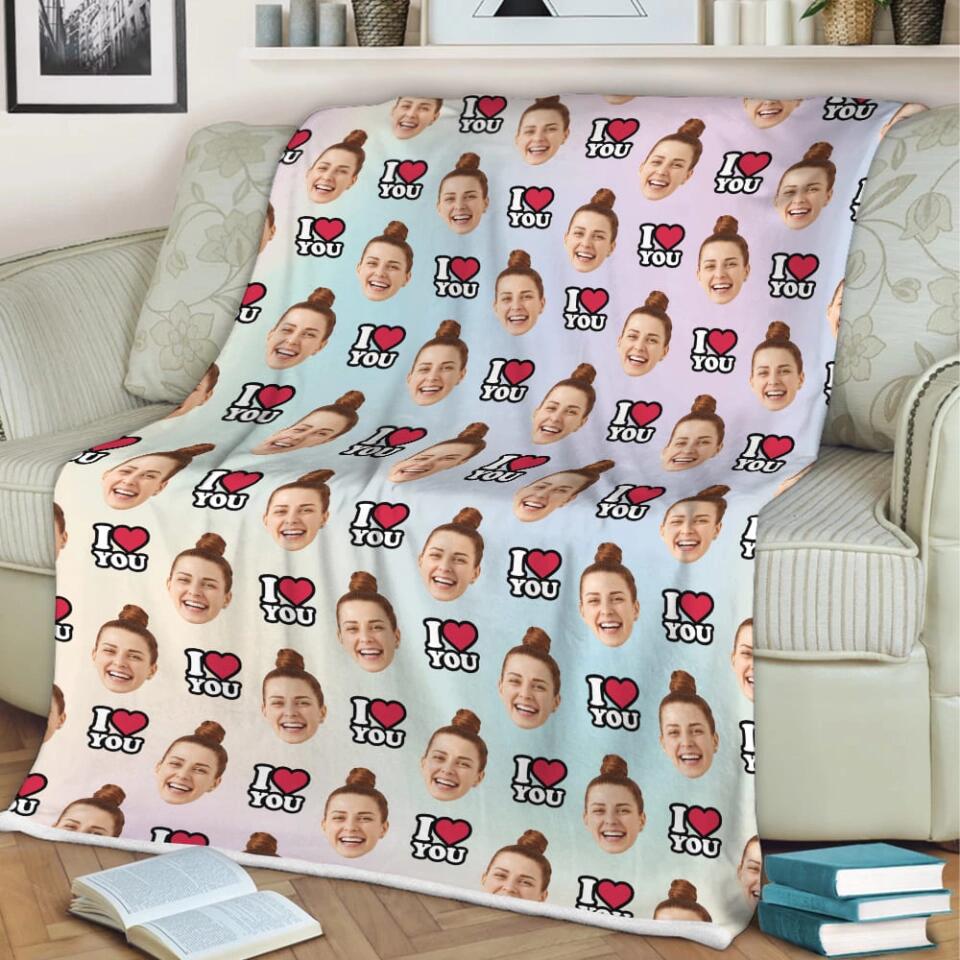 Custom Face And Pattern - Personalized Blanket - Best Gifts for Him Her Friends On Birthdays Anniversaries Christmas - 210IHPBNBL467