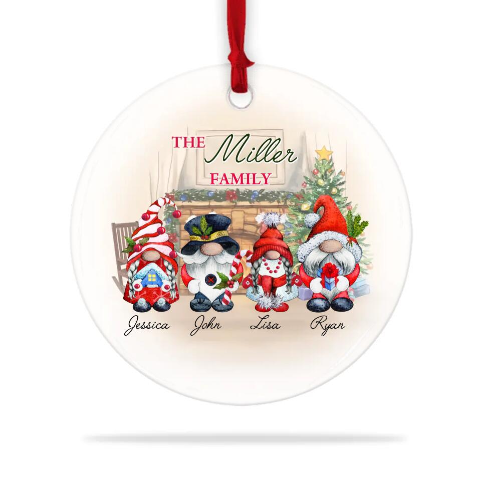 The Gnome Family Personalized Ceramic Ornament Gift For Christmas For Family