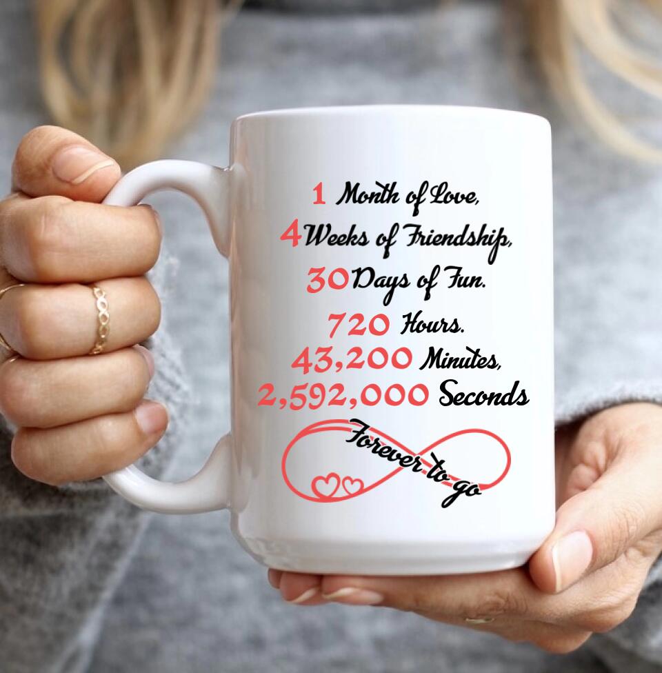 1 Month Of Love - Personalized Mug - Best Anniversary Gifts For Him/Her