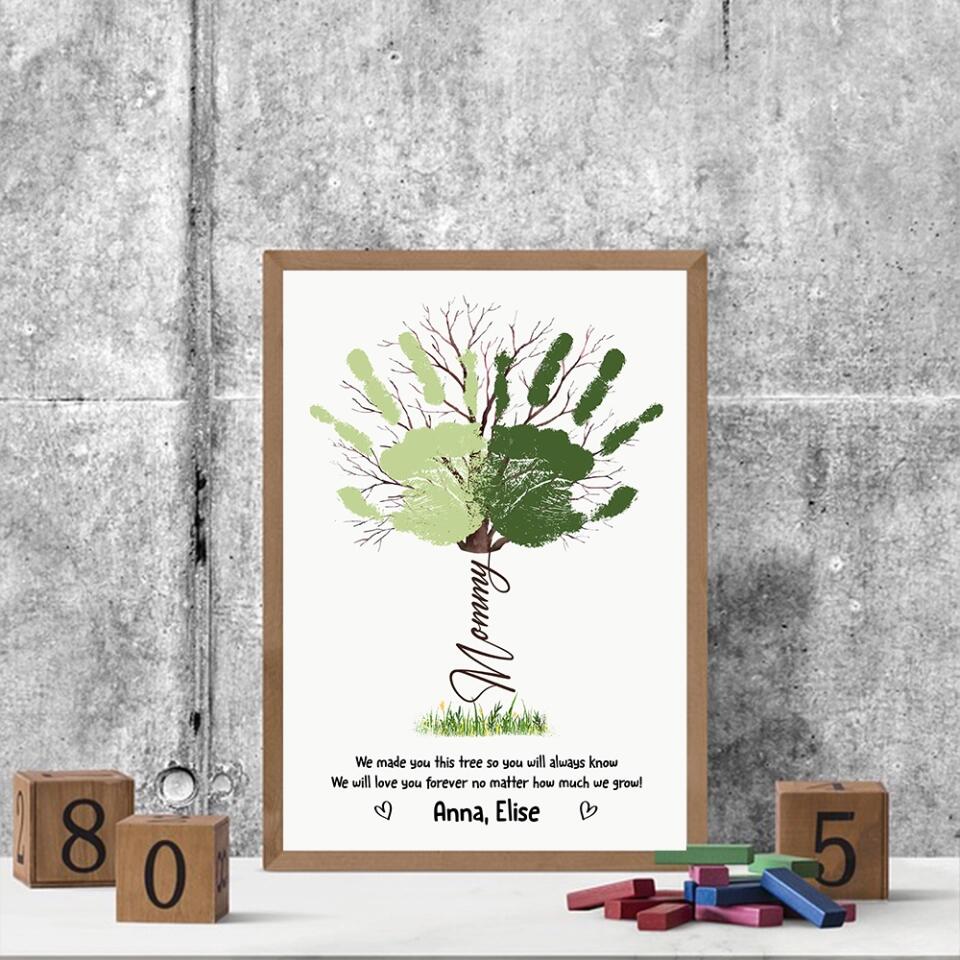 Handprint Keepsake We Made You This Tree Custom Canvas Poster Gift For Mom Granndma