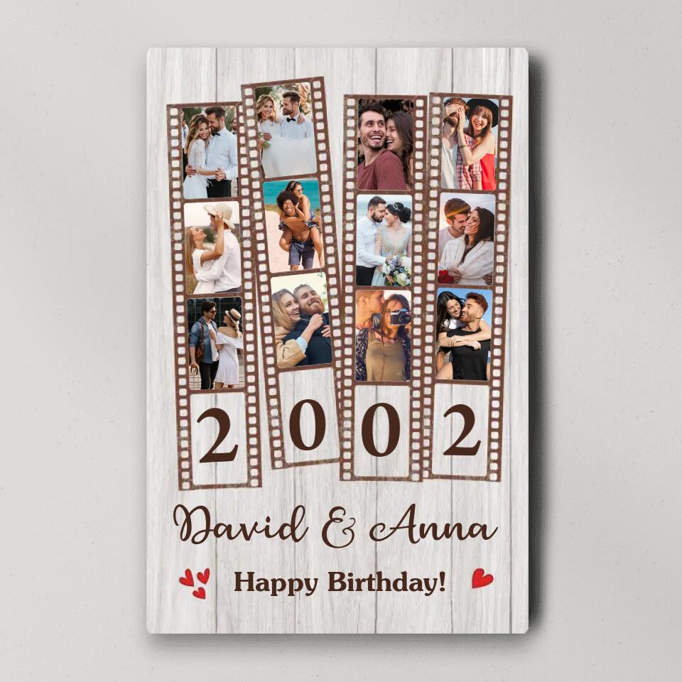 Happy Anniversary Film Role Photo Frame Custom Canvas Poster Anniversary Gift For Couples