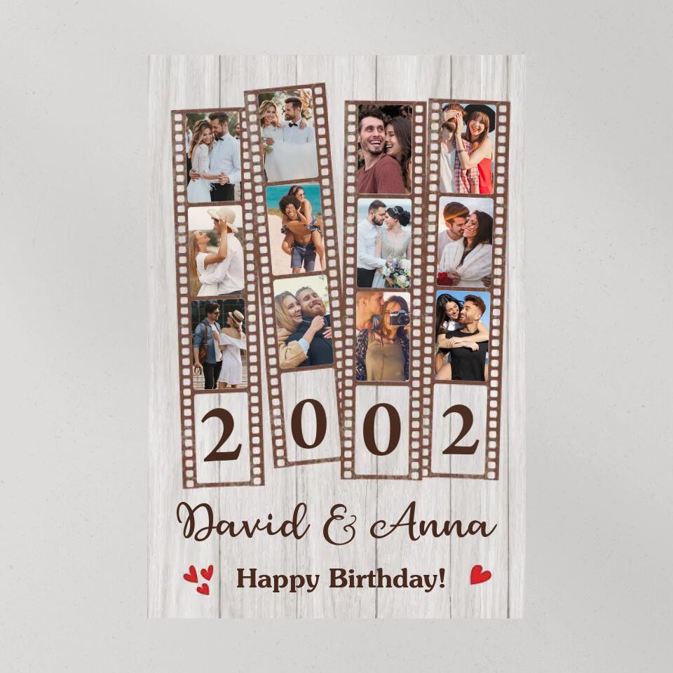 Happy Anniversary Film Role Photo Frame Custom Canvas Poster Anniversary Gift For Couples