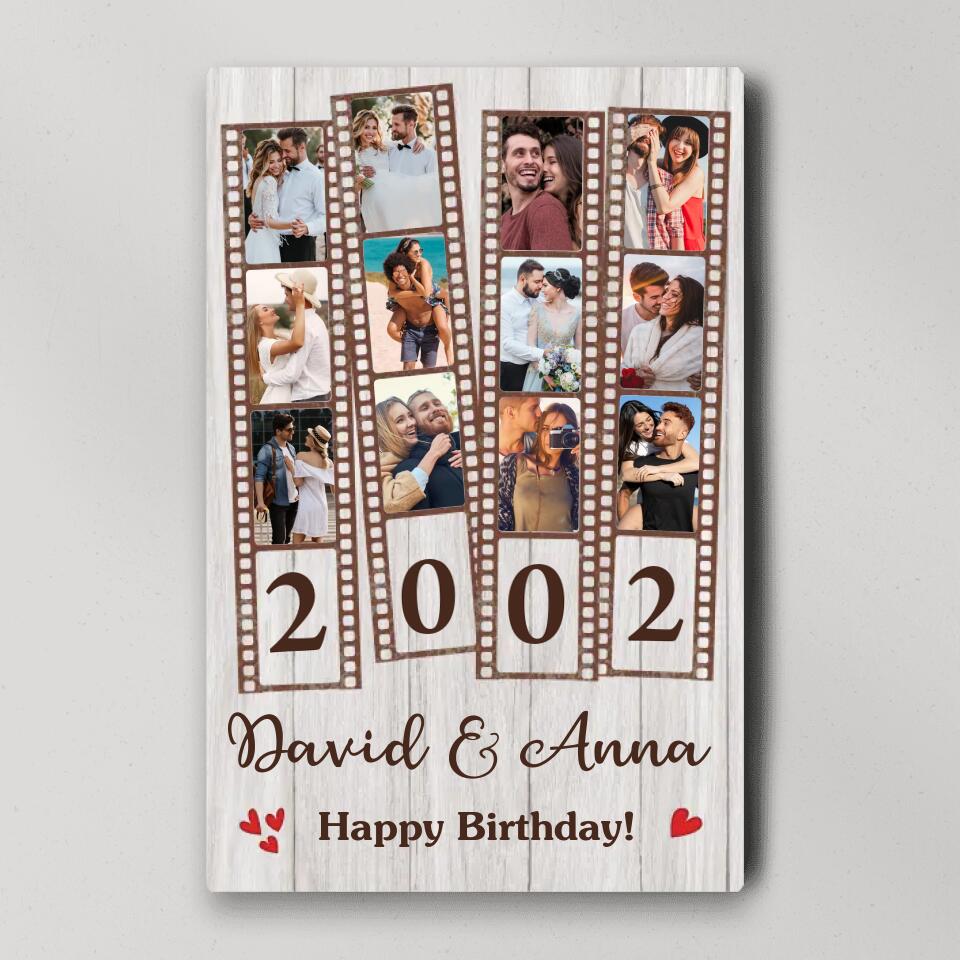 Happy Anniversary Film Role Photo Frame Custom Canvas Poster Anniversary Gift For Couples