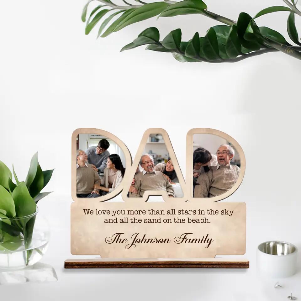 Love You More Than Stars In The Sky - Personalized Custom Wooden 3 Layers Plaque - Best Gifts For Your Dad Husband On Birthday Father's Day - 211IHPLNWP319
