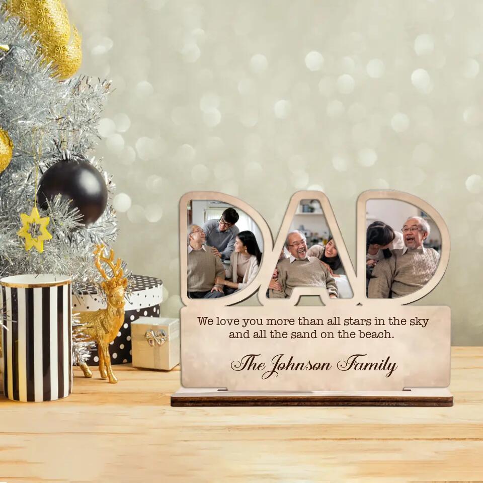 Love You More Than Stars In The Sky - Personalized Custom Wooden 3 Layers Plaque - Best Gifts For Your Dad Husband On Birthday Father's Day - 211IHPLNWP319