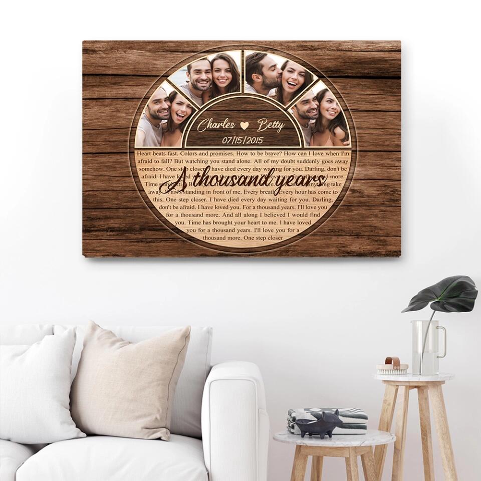 A Thousand Years Circle Life Custom Canvas Poster Anniversary Gift For Couples