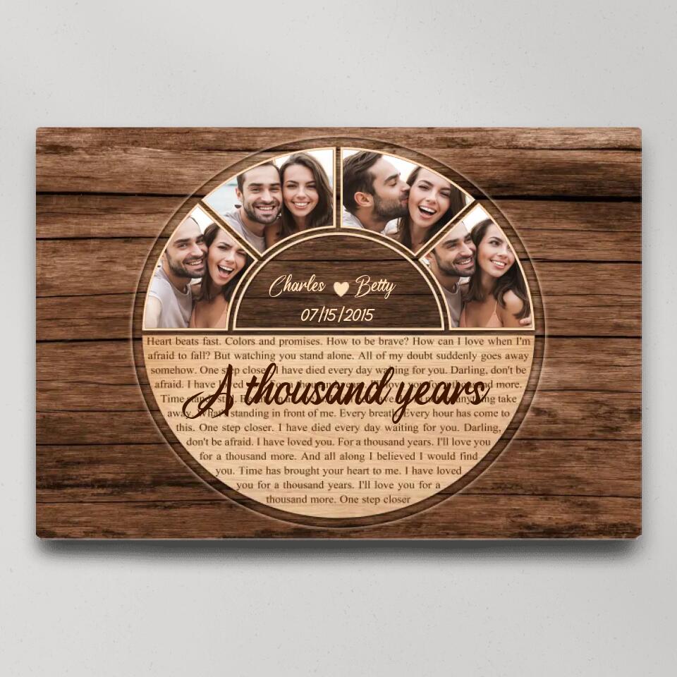 A Thousand Years Circle Life Custom Canvas Poster Anniversary Gift For Couples