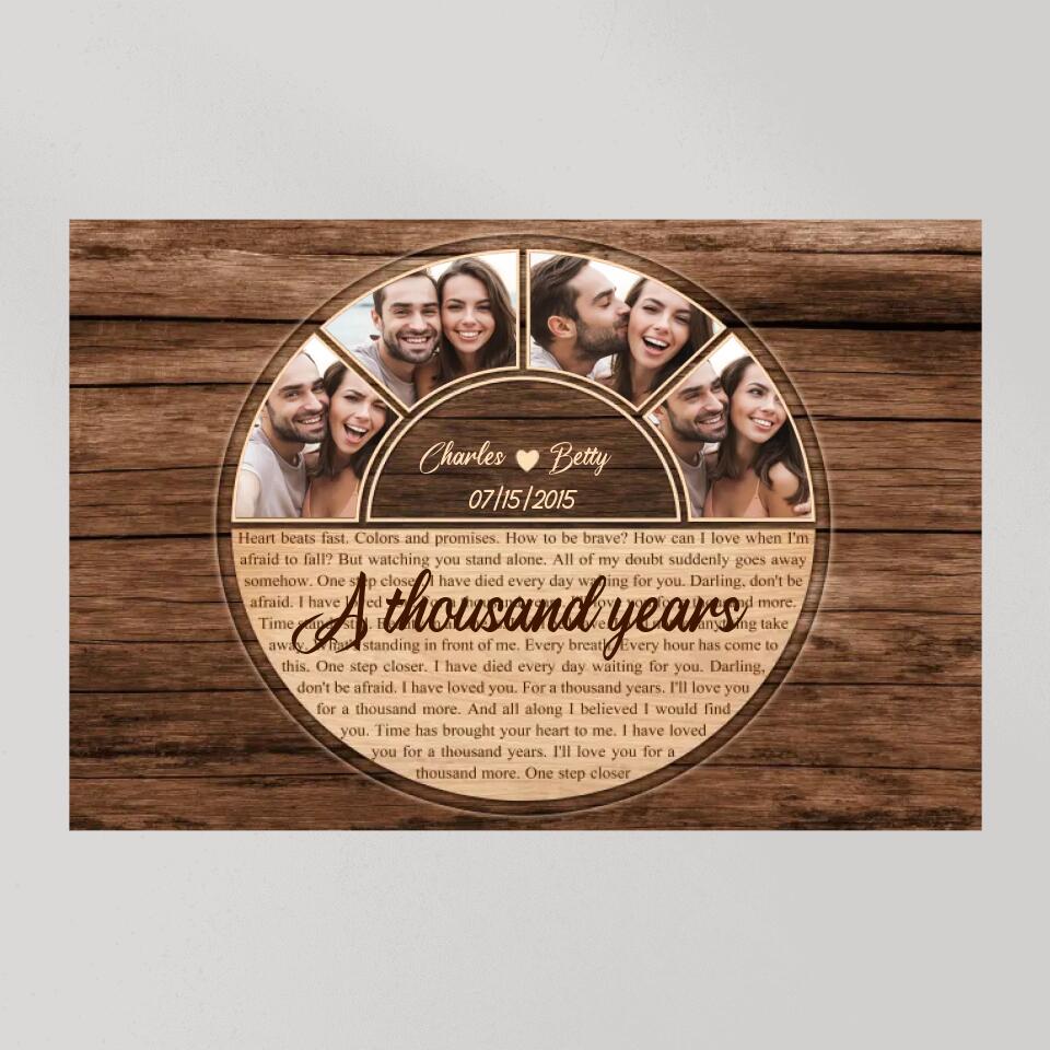 A Thousand Years Circle Life Custom Canvas Poster Anniversary Gift For Couples
