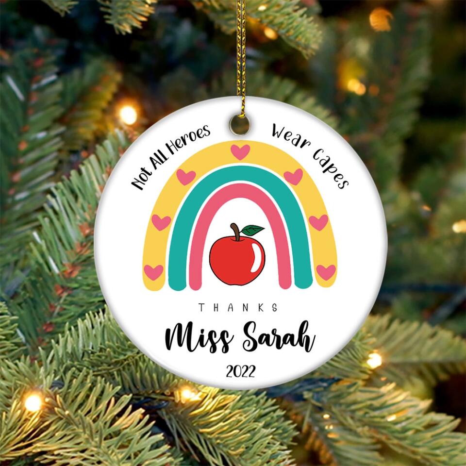 Teach Love Inspire Custom Ornament Appreciation Gift For Teacher