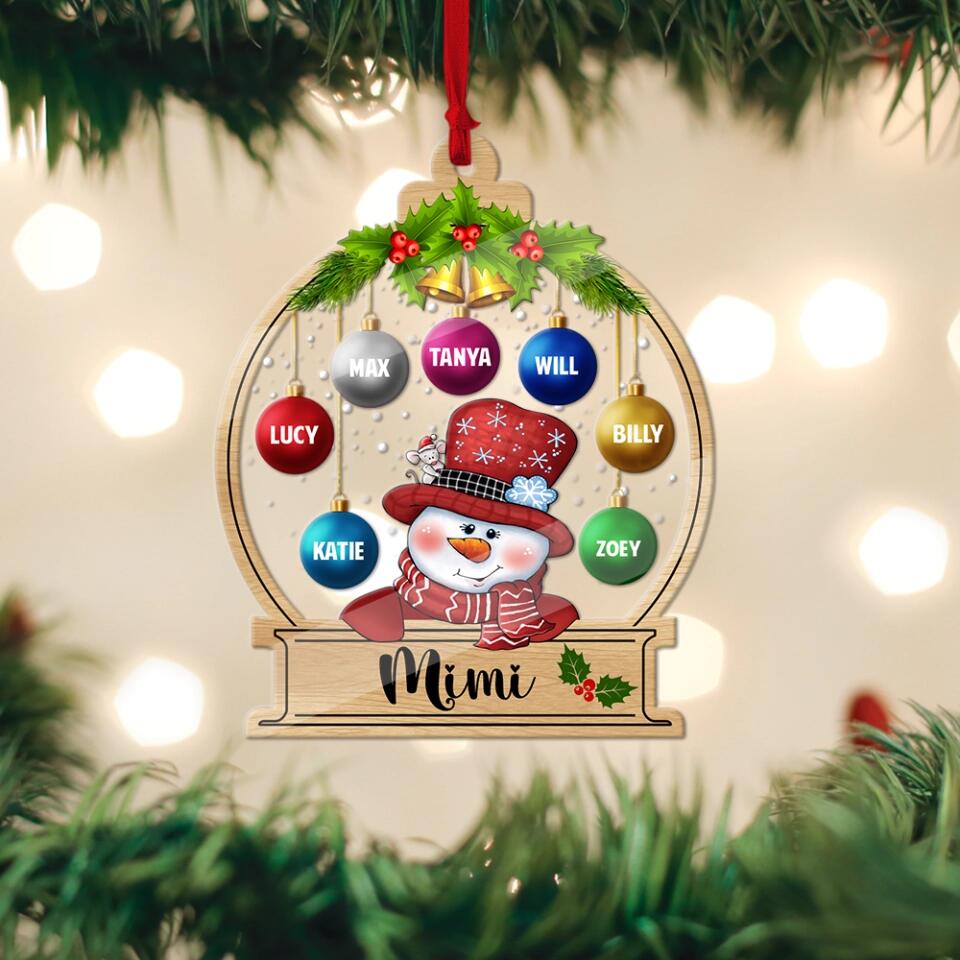 Number of Member Children/Grandchildren - Personalized Transparent Acrylic Ornament