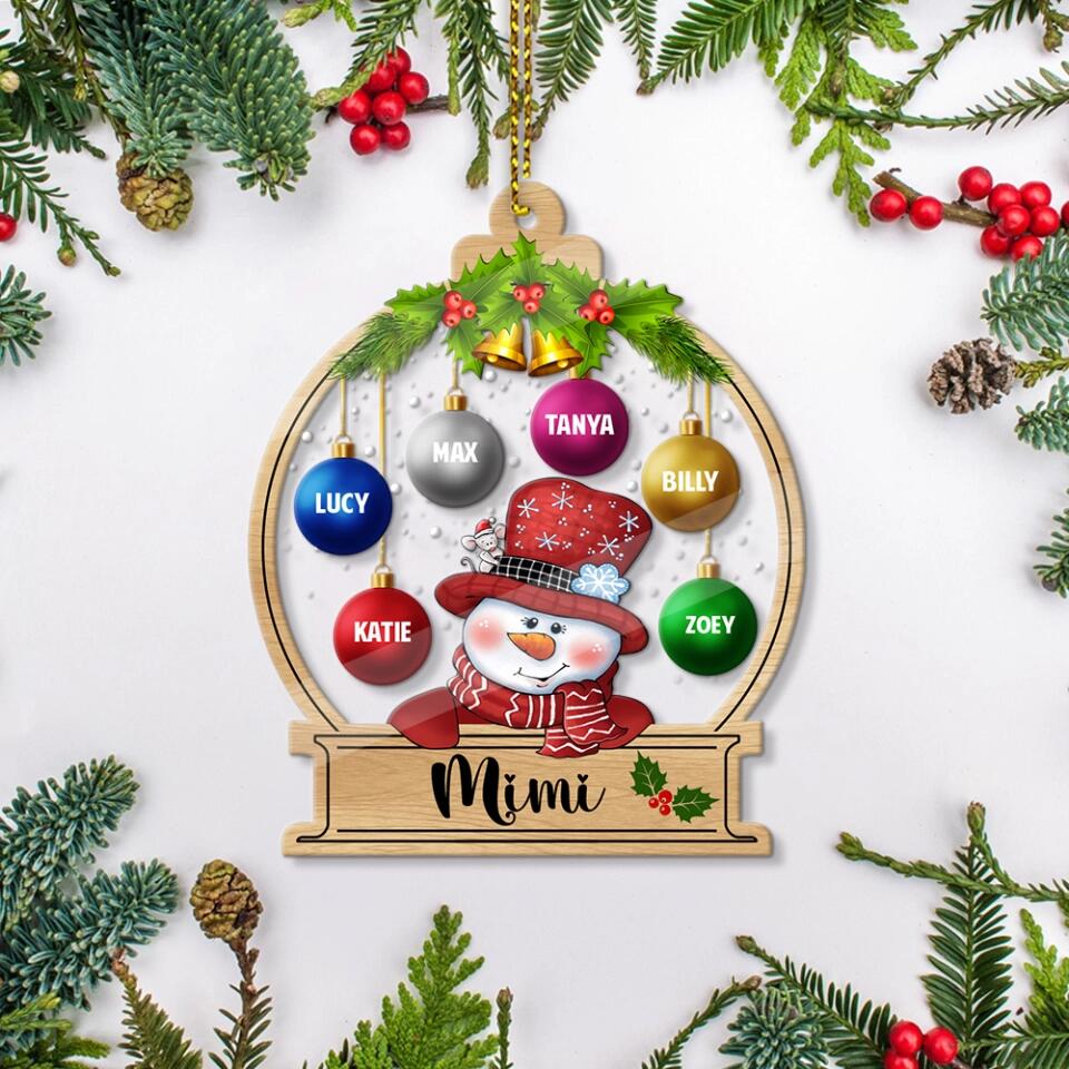 Number of Member Children/Grandchildren - Personalized Transparent Acrylic Ornament