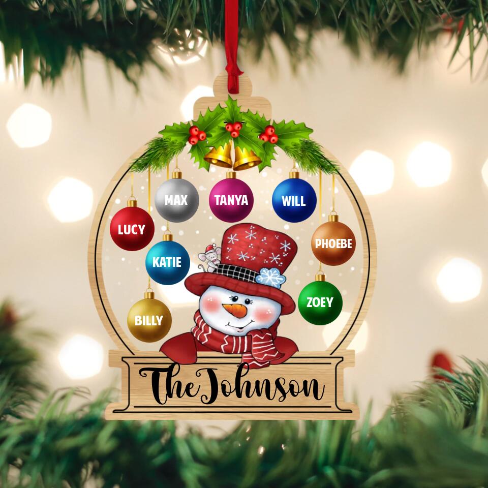 Number of Member Children/Grandchildren - Personalized Transparent Acrylic Ornament