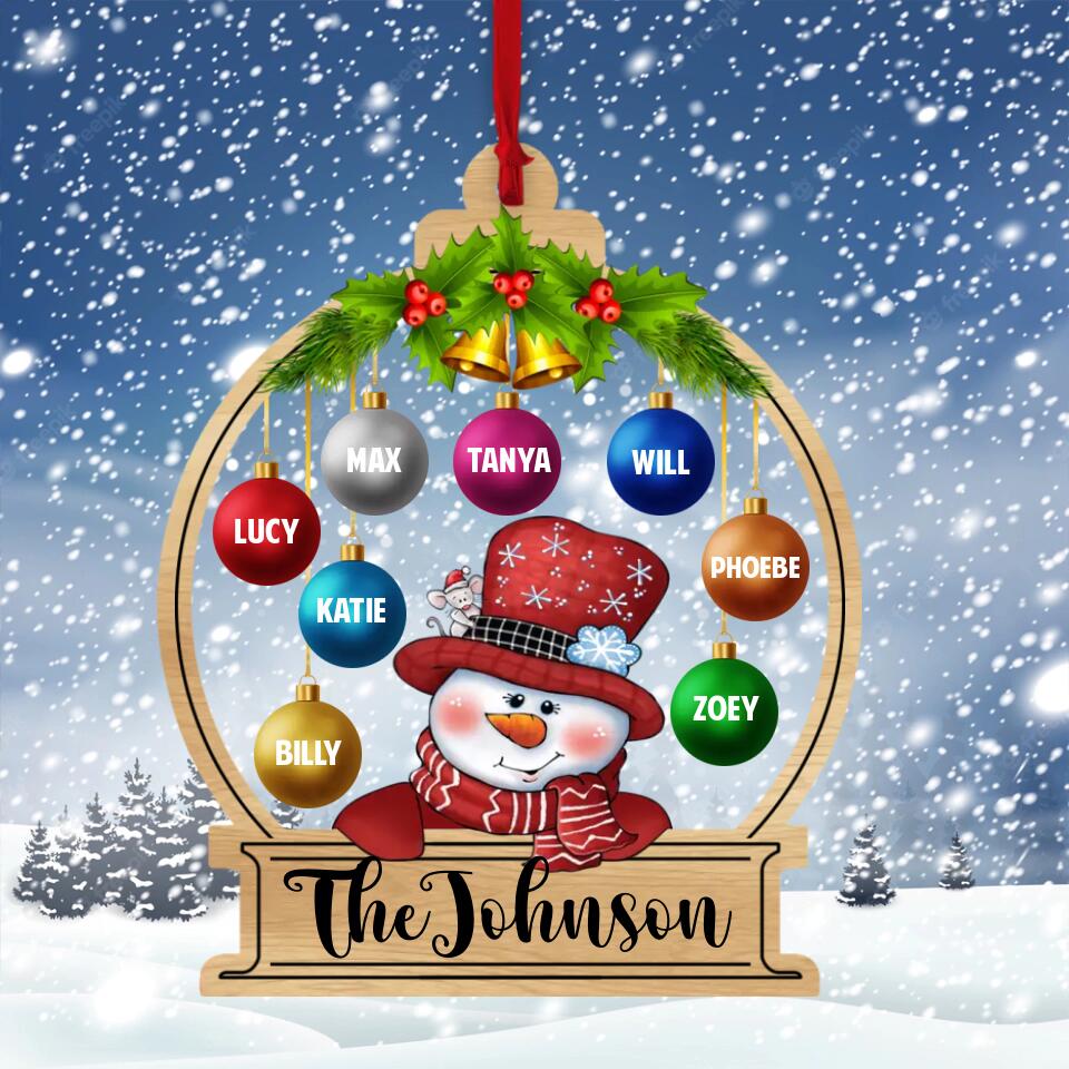 Number of Member Children/Grandchildren - Personalized Transparent Acrylic Ornament