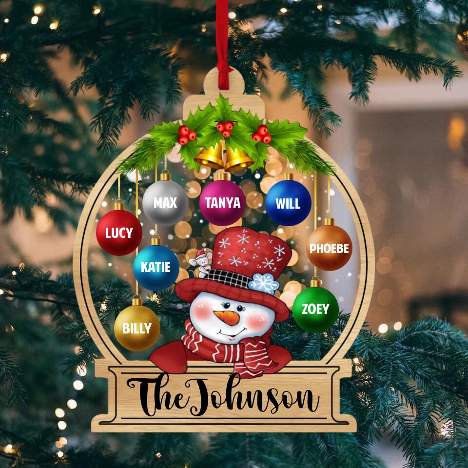 Number of Member Children/Grandchildren - Personalized Transparent Acrylic Ornament
