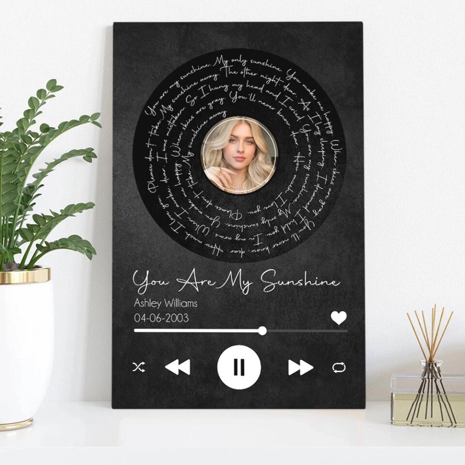 You Are My Sunshine Custom Canvas Poster Anniversary Gift For Couples