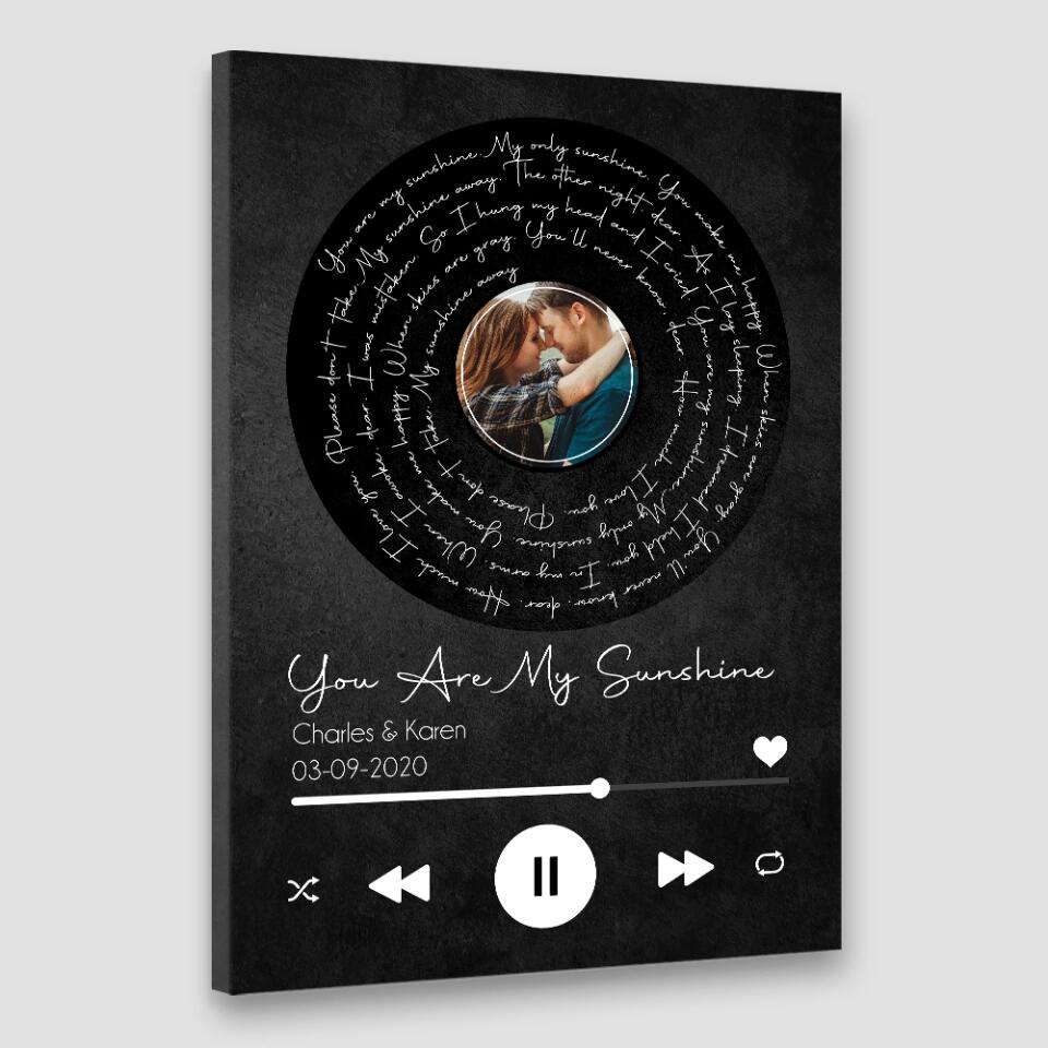 You Are My Sunshine Custom Canvas Poster Anniversary Gift For Couples