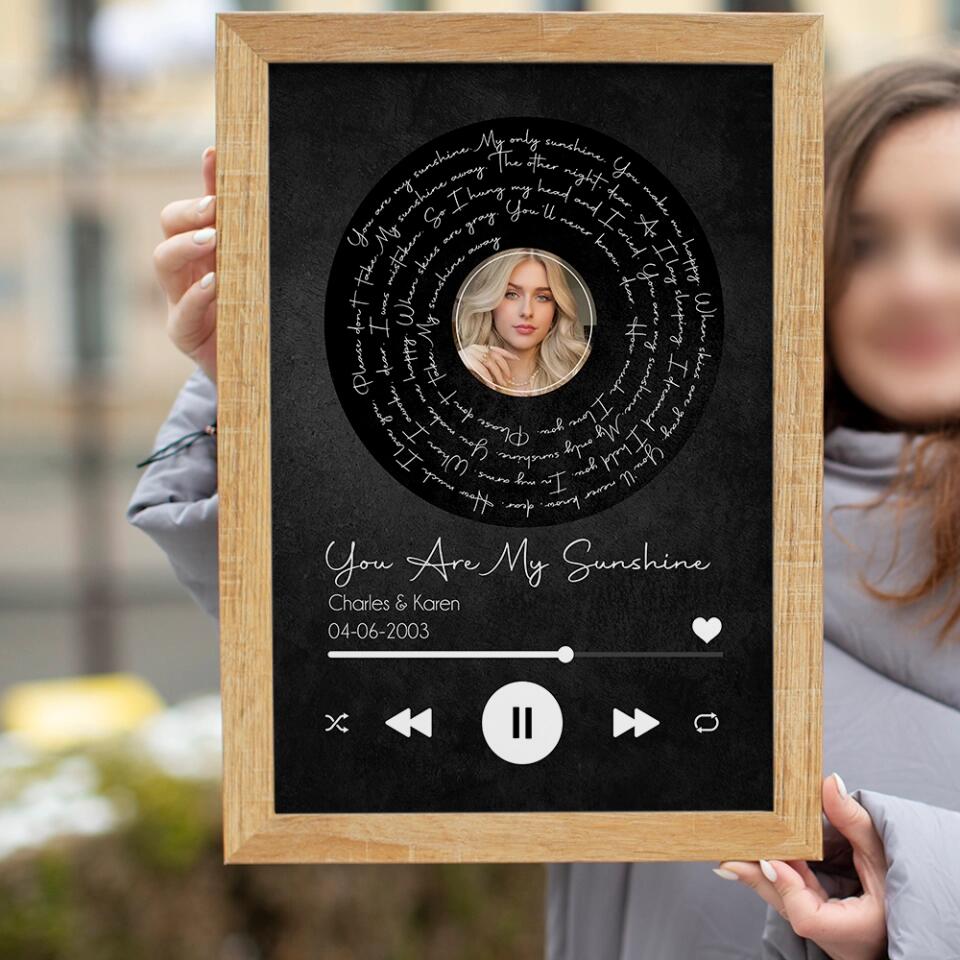 You Are My Sunshine Custom Canvas Poster Anniversary Gift For Couples