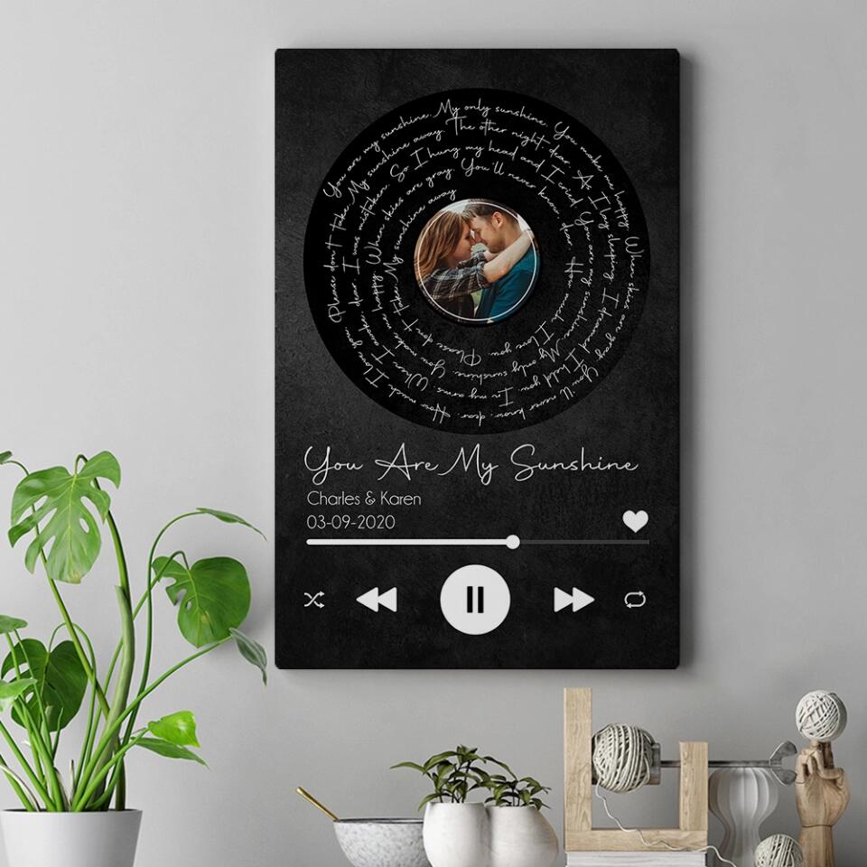 You Are My Sunshine Custom Canvas Poster Anniversary Gift For Couples
