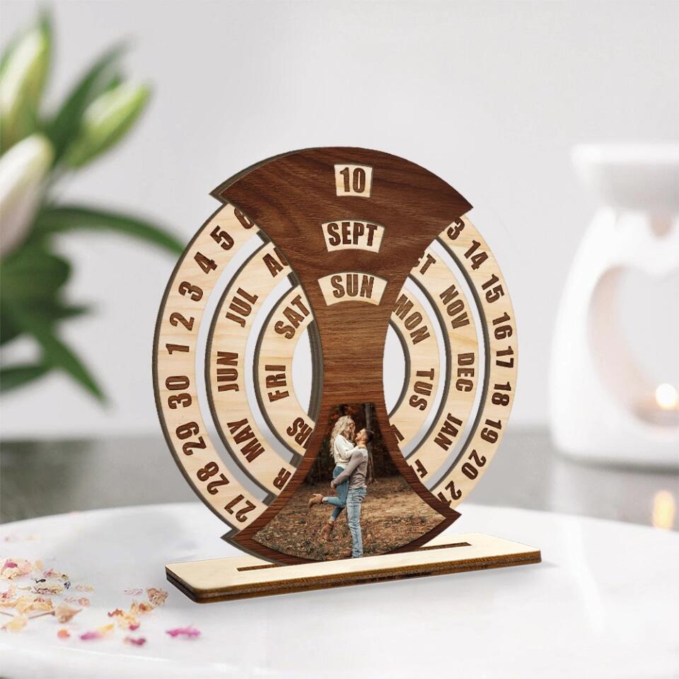 Personalized Anniversary/ Birthday Date, Photo Wooden Plaque For Couple/ For HIm/ For Her/ For Parents - Best Anniversary Birthday Gift - 211IHNLNWP867