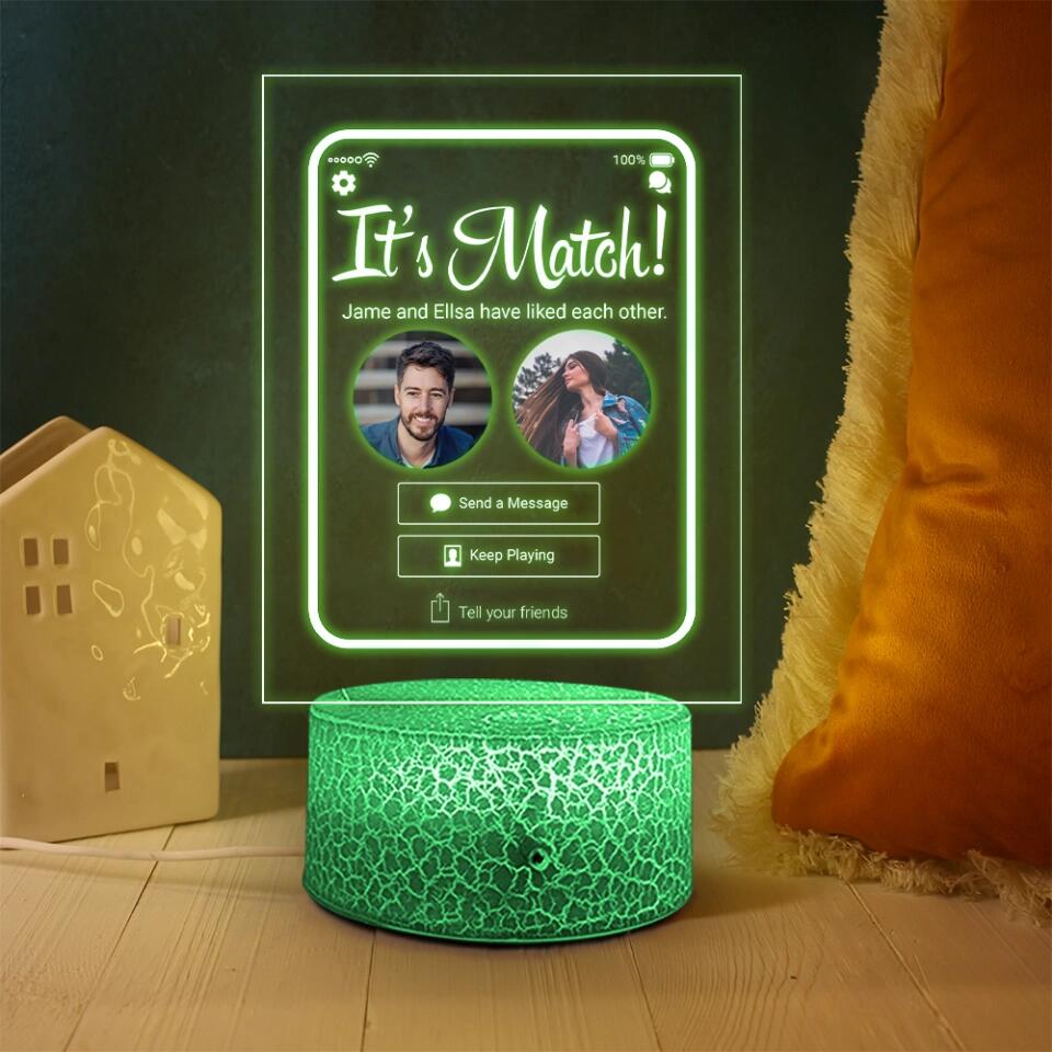 It's A Match - Personalized Acrylic Plaque LED Light With Photos