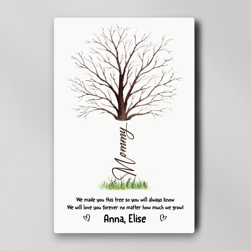 Handprint Keepsake We Made You This Tree Custom Canvas Poster Gift For Mom Granndma