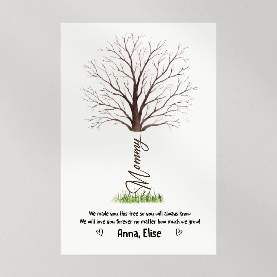 Handprint Keepsake We Made You This Tree Custom Canvas Poster Gift For Mom Granndma