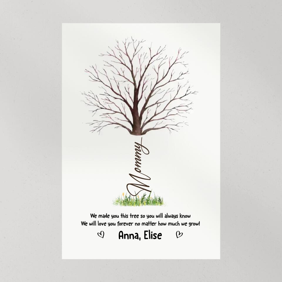 Handprint Keepsake We Made You This Tree Custom Canvas Poster Gift For Mom Granndma