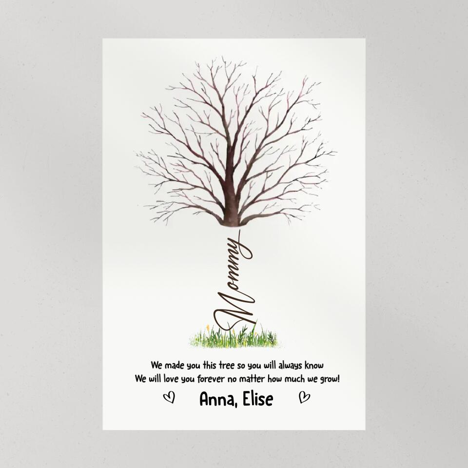Handprint Keepsake We Made You This Tree Custom Canvas Poster Gift For Mom Granndma