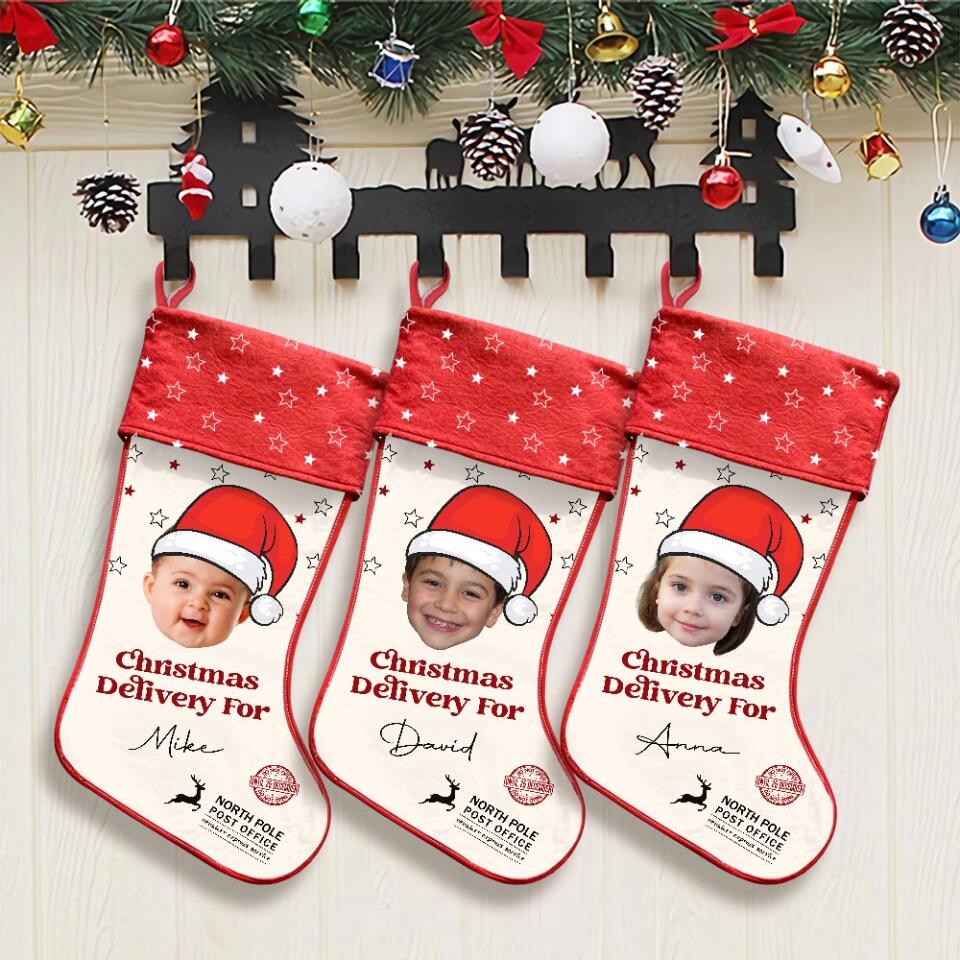 Custom Face Photo Christmas Stocking