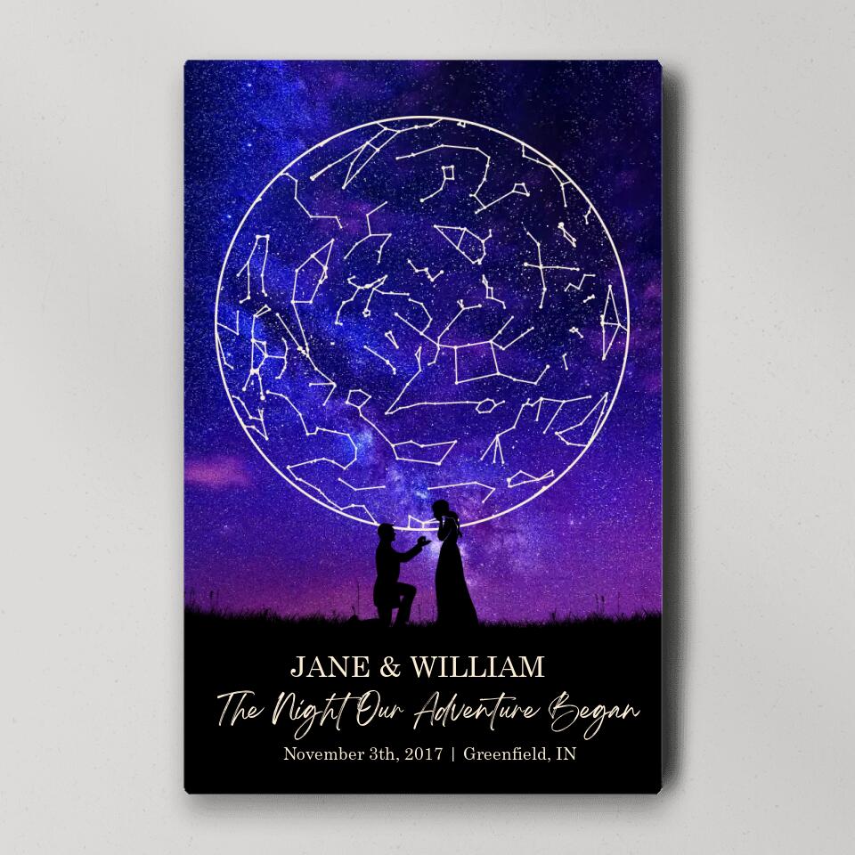 The Night Our Adventure Began Custom Canvas Poster Anniversary Gift For Couples