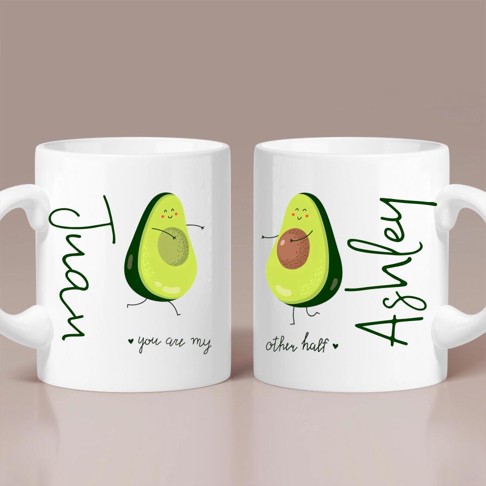Personalized Valentine Gifts - You Are My Other Half Advocado Personalized Mug Couple Gifts