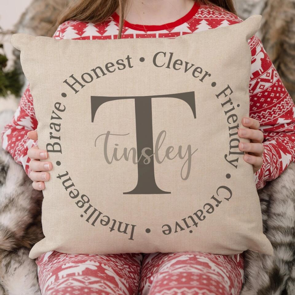 Personalized Family Name Pillow - Monogrammed Gift - Custom Name Pillow