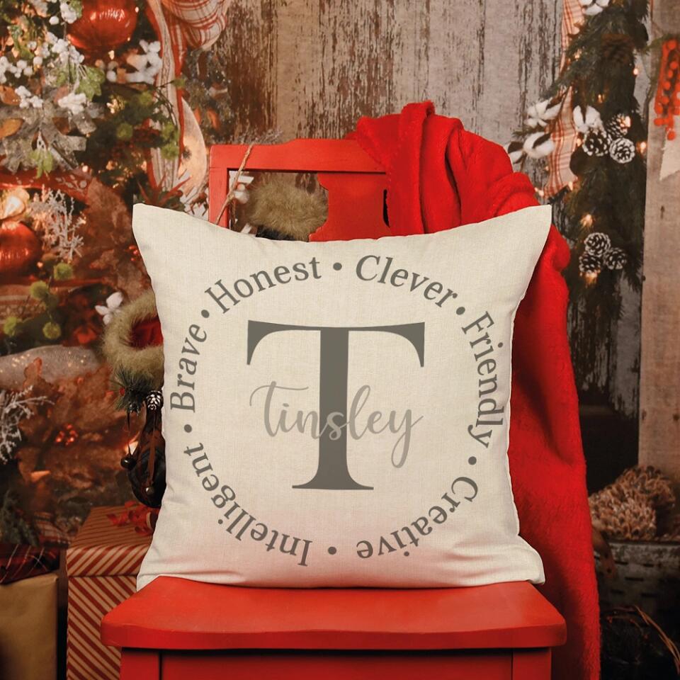 Personalized Family Name Pillow - Monogrammed Gift - Custom Name Pillow