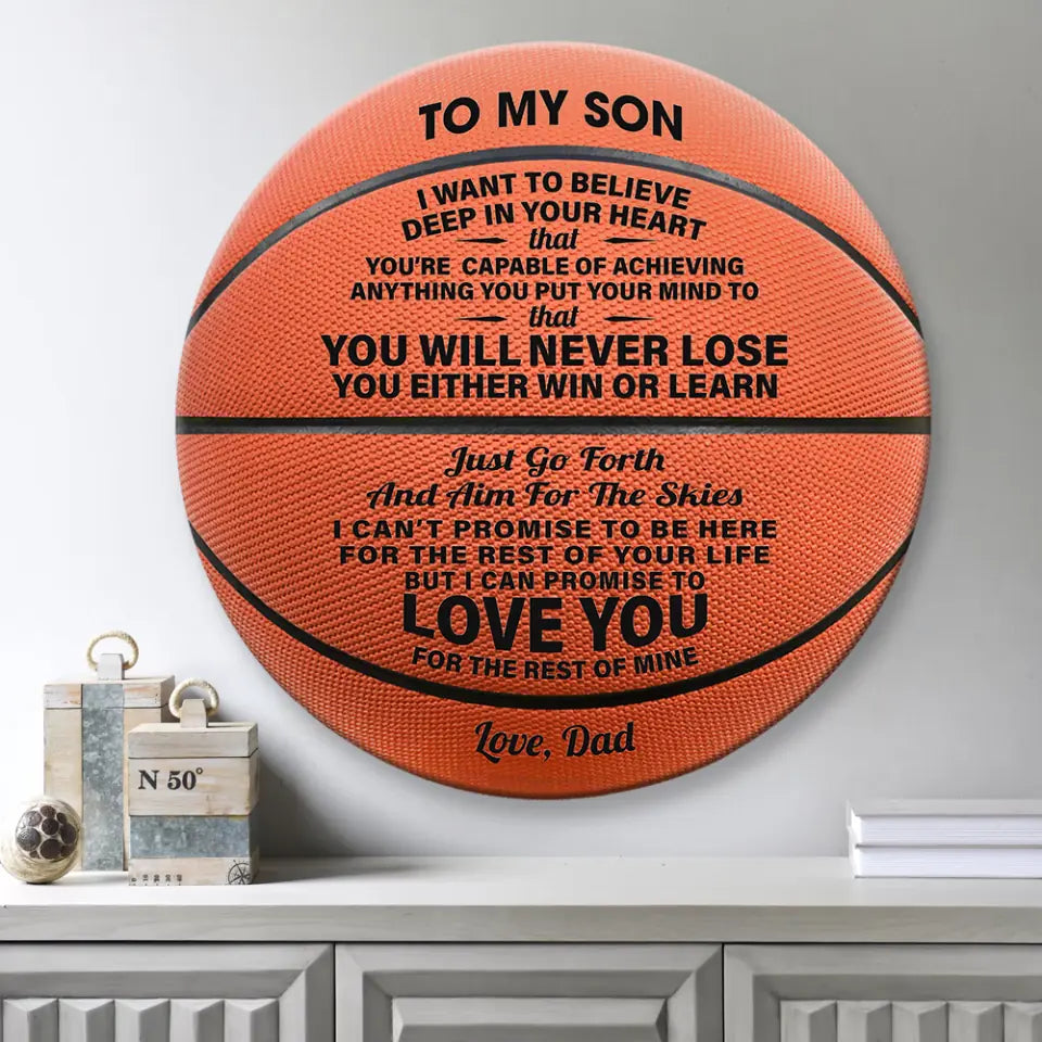 You Will Never Lose You Either Learn Or Win | Personalized Round Wooden Sign - Gift Ideas for Son
