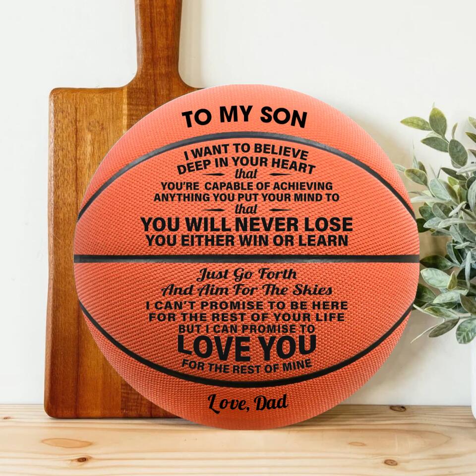 You Will Never Lose You Either Learn Or Win | Personalized Round Wooden Sign - Gift Ideas for Son