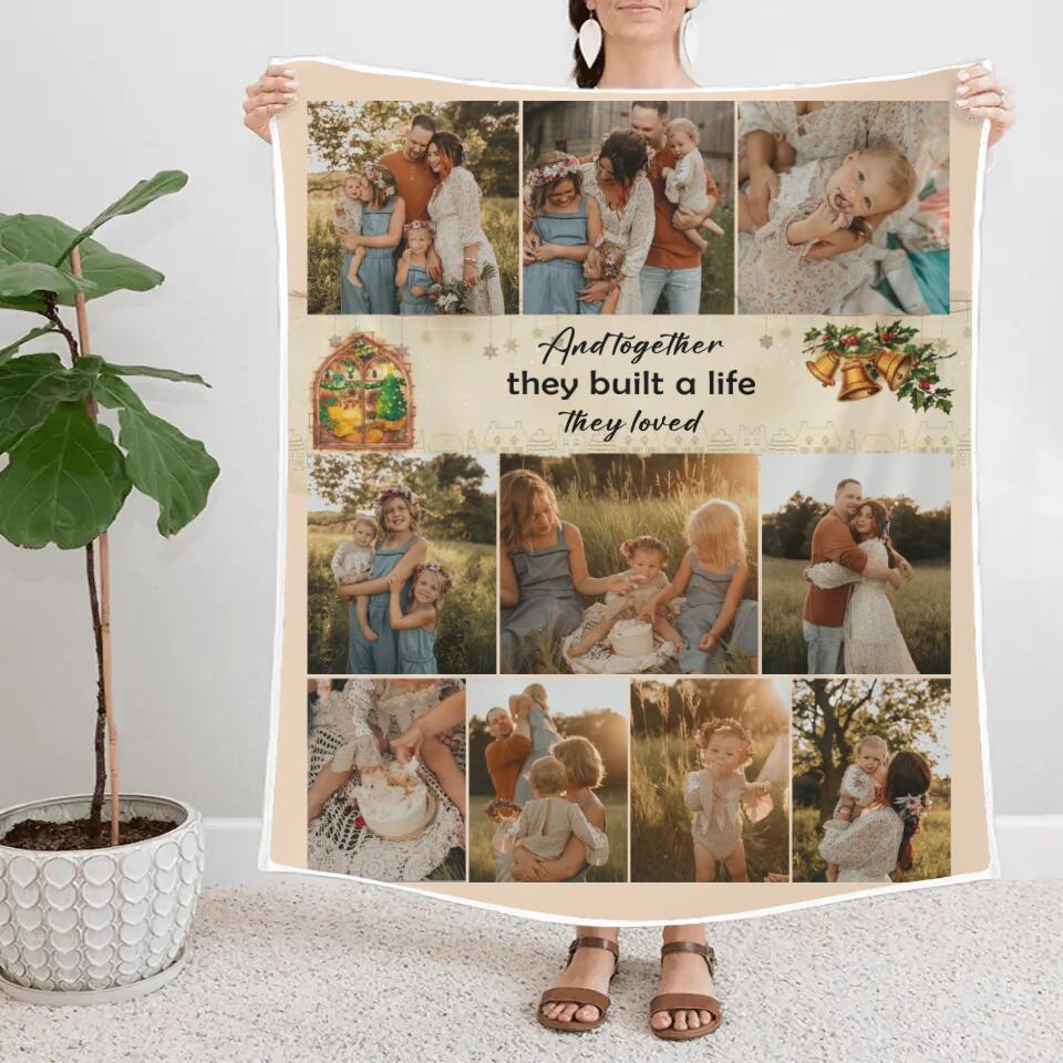 And Together They Built A Life They Loved - Personalized Upload Photo Blanket - Best Gift For Family On Christmas Anniverasry - 211IHNVSBL860