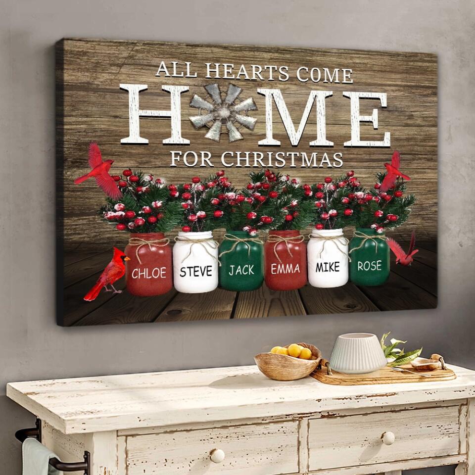 All Hearts Come Home For Christmas Custom Canvas Poster Memorial Gift For Christmas