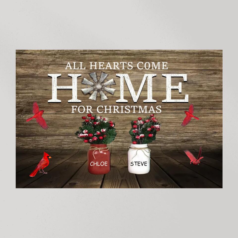 All Hearts Come Home For Christmas Custom Canvas Poster Memorial Gift For Christmas