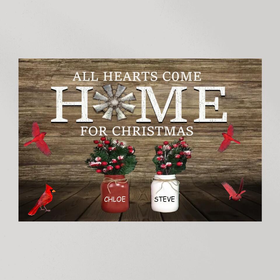 All Hearts Come Home For Christmas Custom Canvas Poster Memorial Gift For Christmas