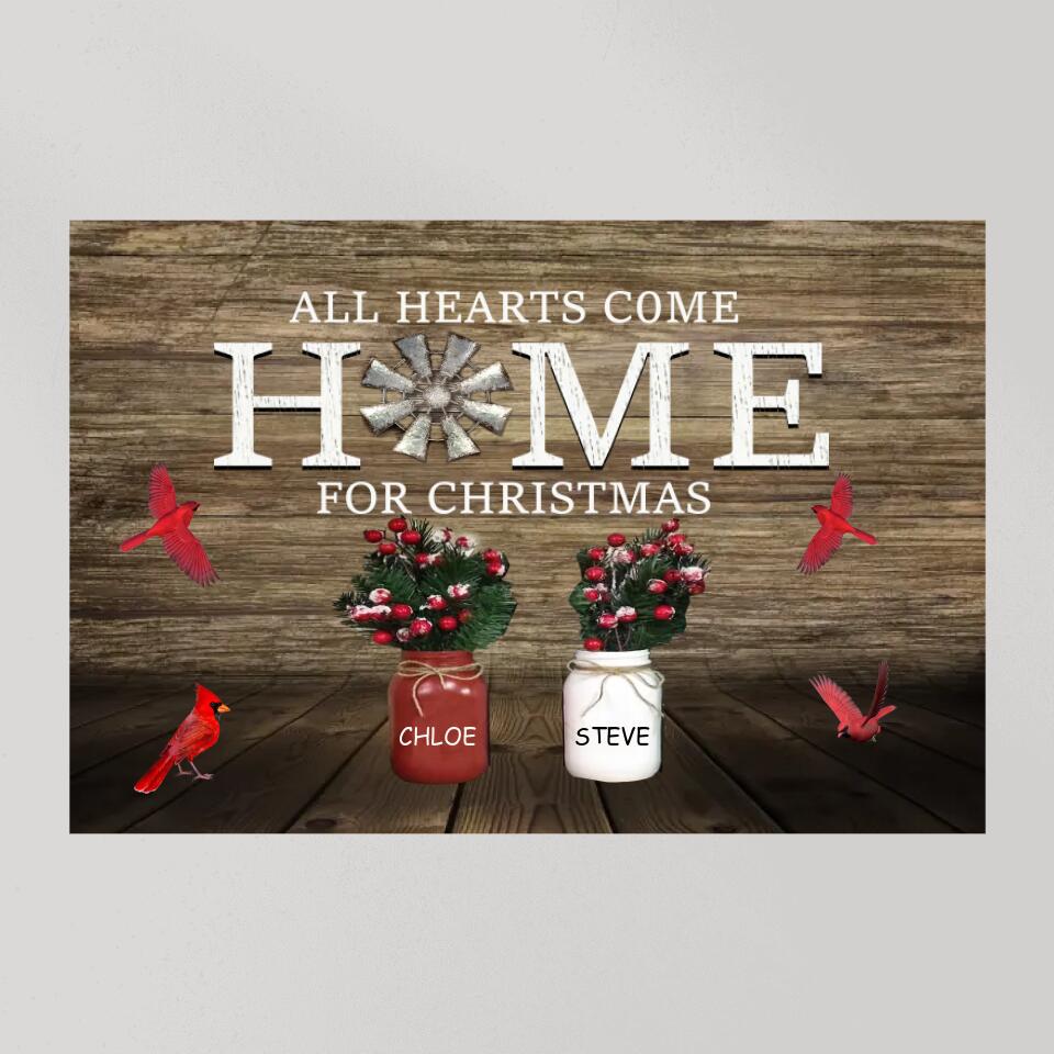 All Hearts Come Home For Christmas Custom Canvas Poster Memorial Gift For Christmas