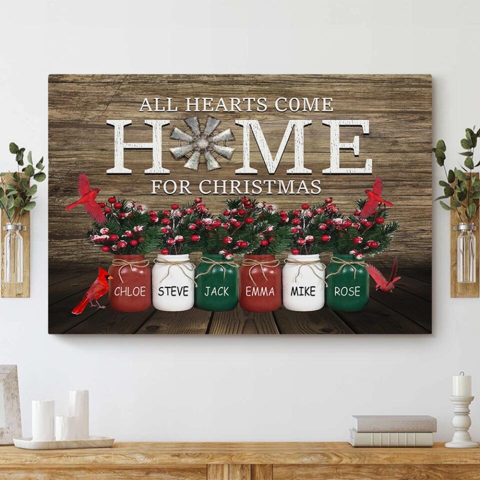 All Hearts Come Home For Christmas Custom Canvas Poster Memorial Gift For Christmas
