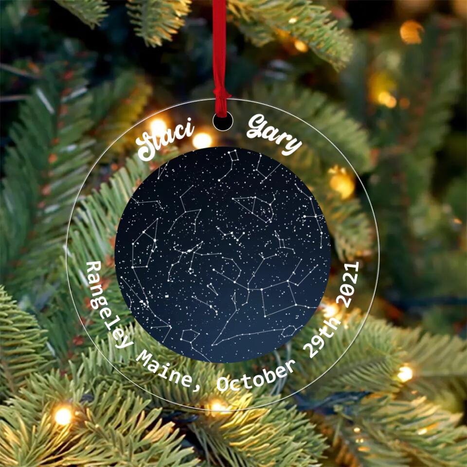 Starmap By Night - Best Anniversary Gift Ornament for Christmas - Decor Christmas Tree - 210IHNLNOR773