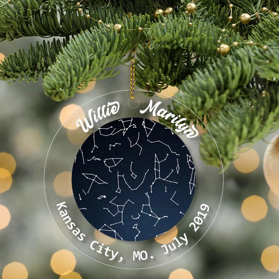 Starmap By Night - Best Anniversary Gift Ornament for Christmas - Decor Christmas Tree - 210IHNLNOR773
