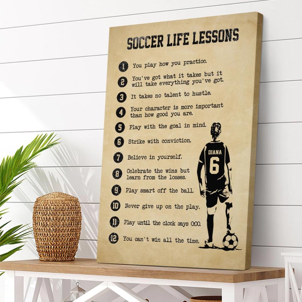 Soccer Life Lessons Custom Canvas Poster Gift For Soccer Players
